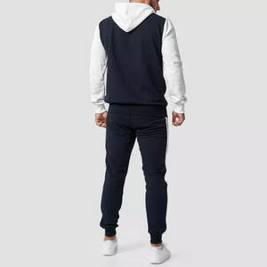 Tenue de jogging décontractée, ensemble de pantalons, poche zippée, sweats à capuche, poche zippée avec cordon de serrage, ensemble de survêtement pour hommes - Product Image 5