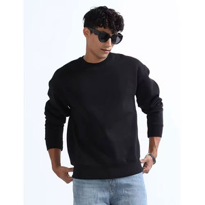 เสื้อสเวตเชิ้ตคอกลมสีดำล้วนสำหรับผู้ชาย ทรงปกติ สวมใส่สบาย ผลิตจากผ้าฝ้ายถัก 100% เหมาะสำหรับใส่ในฤดูใบไม้ร่วง - Product Image 3
