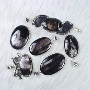 Colgante de piedras preciosas de hipersteno Natural, cabujones de moda para mujer, tamaño de forma mixta, lote de joyería al por mayor - Product Image 4