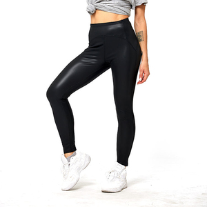 Nouveau Leggings de gymnastique taille haute pour femmes 100% coton pantalon de Yoga respirant avec poches vêtements de Fitness d'entraînement décontractés - Product Image 6