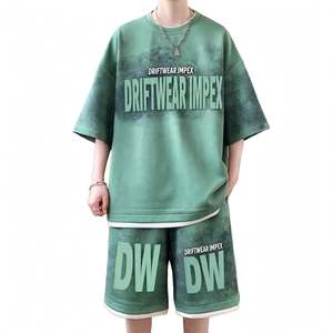Conjunto de Camiseta y Pantalones Cortos de Verano para Hombre Driftwear Impex, Tejido de Punto Transpirable con Estampado Tie-Dye, Estilo Casual Holgado, OEM/ODM - Product Image 1