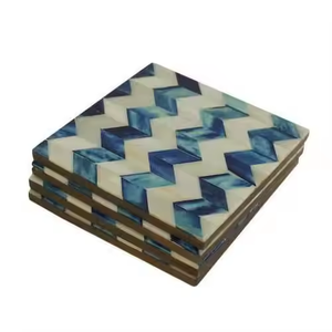 Sous-verres incrustés d'os en bois de style classique personnalisés populaires pour la maison déco artisanat sous-verre personnalisé pour boissons - Product Image 1