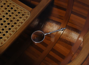 Lupa de Acero Inoxidable con Caja de Madera, Modelo Decorativo de 5 cm, 10.2Lx3.8Wx0.6H cm, Diseño Costero, Ligera, para Mesa, Estilo Antiguo - Product Image 3