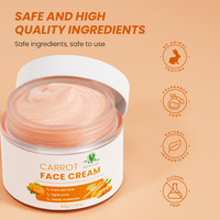 BAS quantité minimale de commande Marque privée Crème de visage réparatrice hydratante éclaircissante et apaisante à la carotte biologique naturelle