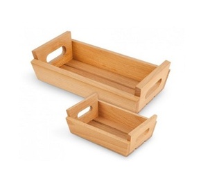 Plateau alimentaire en bois de qualité supérieure avec poignées en fer, design moderne, taille personnalisée, plateau de service pour thé et café - Product Image 2