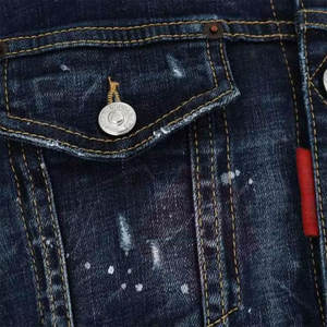 Veste en jean pour homme de qualité supérieure, personnalisation de la marque, OEM ODM, boutons sur le devant, tissu durable, veste décontractée streetwear - Product Image 6