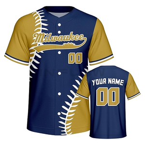 Camiseta de béisbol personalizable para hombre, sublimación de logotipo de cualquier color, diseño gráfico, camiseta de equipo de béisbol, fabricante de Deportes de entrada - Product Image 3