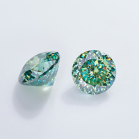 Coupe spéciale portugaise personnalisée 4MM ronde couleur verte couleur de coupe brillante beau diamant cultivé en laboratoire