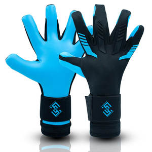 Gants de gardien de but professionnels de haute qualité avec paume en latex à forte adhérence, design respirant, support de poignet sécurisé, fermeture à boucle et crochet - Product Image 1