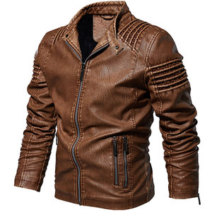 Chaqueta de cuero genuino para hombre con cuello levantado de la mejor calidad para Otoño e Invierno High Street Style - Product Image 2