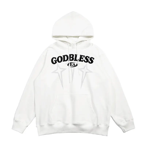 OEM เสื้อมีฮู้ดแบบสวมศีรษะลาย3D ของผู้ชายเสื้อผ้าฟลีซพิมพ์ลายผ้าฝ้ายโพลีเอสเตอร์ปักลายเลือกได้ตามต้องการ - Product Image 3