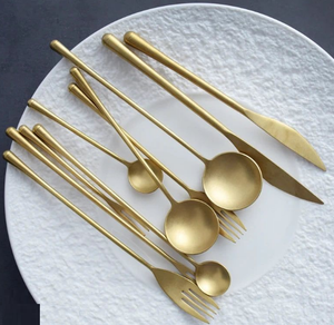 Cuillère à dîner classique poignée en plumes de luxe cuillère à café à thé quatre pièces en acier inoxydable pour couverts à café et à thé - Product Image 5