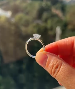 Anillos de diamantes de laboratorio de 10K 14K 18K con ajuste Especial Energético para mujer, anillos minimalistas chapados en rodio con certificación IGI - Product Image 1