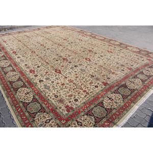 Vintage Turkish Rug, 12.9x19.6 ft Rug, <b>Red</b> Plants & trees <b>Wool</b> Rug - Product Image 2