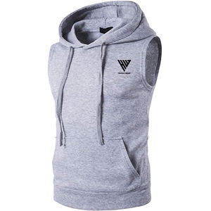 เสื้อฮู้ดการออกกำลังกายแขนกุดแฟชั่นสำหรับผู้ชายและยิมเสื้อผ้าแนวสตรีทเสื้อฮู้ดผ้านุ่มพอดีตัวสำหรับฝึกซ้อม - Product Image 1