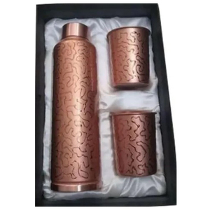 Meilleure conception de bouteille d'eau en cuivre Pack cadeau en cuivre en métal pour la décoration de table pour la maison et la cuisine - Product Image 1