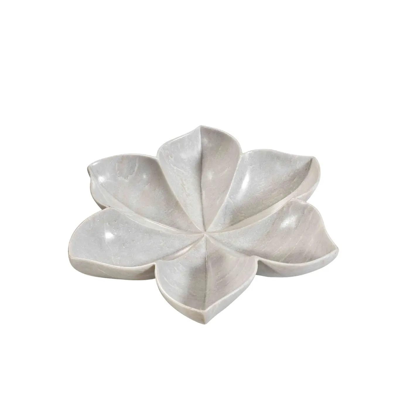 Makrana ชามผลไม้หินหินอ่อนสีขาวทรงดอกบัวจานหินอ่อน urli อุปกรณ์ตกแต่งบ้านการออกแบบดอกไม้หินอ่อนธรรมชาติ