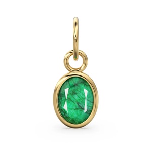 Naturel Ovale Vert Émeraude Teint En Argent Sterling Lunette Boho Pierre De Naissance Sterling Colliers Bijoux De Mode Pendentifs Charmes - Product Image 1