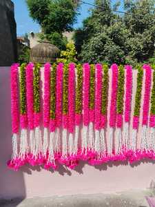 ใบไม้สีเขียวดอกมะลิดอกลิลลี่ยาว5ฟุตสำหรับตกแต่งฉากหลังของตกแต่งงานแต่งงานอินเดียตอนใต้ตกแต่งบ้านตกแต่งเทศกาลดิวาลี - Product Image 5