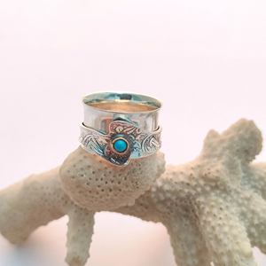 Muy recomendado Dal turquesa forma redonda anillo de piedras preciosas hecho a mano 925 anillo de plata esterlina para mujeres - Product Image 1