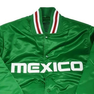 Veste en satin décontractée d'hiver pour homme, col rond, boutons en corne sur le devant, logo athlétique, veste universitaire en polyester - Product Image 6