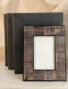 Gray and Off <b>White</b> Horn Photo <b>Frame</b> Handmade Decorative Picture <b>Frame</b> Elegant Tabletop Display Gift for Home and Office - Product Image 4