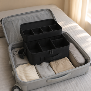 Large Capacity Multi Layer Makeup <b>Case</b> Portable Cosmetic Storage Bag with Dividers for Travel and Home Use - Product Image 3
