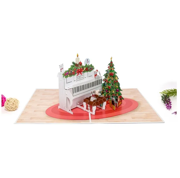 Đáng yêu Giáng sinh vui vẻ Thẻ quà tặng thủ công mỹ nghệ giáng sinh lời mời handmade tùy chỉnh 3D Pop Up giáng sinh