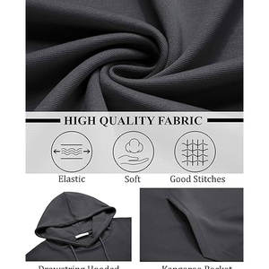 Sweat à capuche pour hommes à manches longues décontracté velours côtelé pull à capuche avec poche - Product Image 3