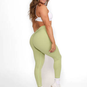 Nouvel arrivage de leggings de sport de yoga taille haute sans couture, tissu éponge respirant, élasthanne/nylon, longueur genou, fitness - Product Image 2
