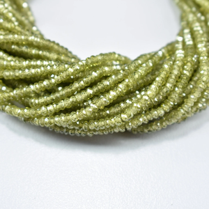 ลูกปัดทรงกลมสีเขียวคิวบิกเซอร์โคเนีย ลูกปัดเซอร์โคเนียเจียระไน ขนาด 2.5 มม. ความยาว 14 นิ้ว สำหรับทำสร้อยคอ พลอยบำบัด - Product Image 2