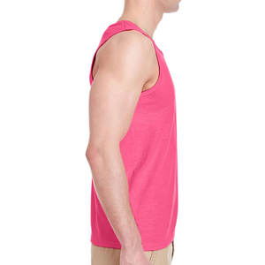 Noir personnalisé respirant hommes Gym débardeur coton Jersey manches chemise - Product Image 5