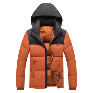 Veste matelassée d'hiver décontractée pour homme de haute qualité, avec logo sur le devant en toile, légère, coupe-vent, imperméable et à capuche - Product Image 2
