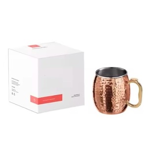 Venta al por mayor de tazas Moscow Mule de cobre puro, aspecto clásico, ideal para fiestas, bares, propósito de regalo viene con caja de regalo conjunto de dos - Product Image 3