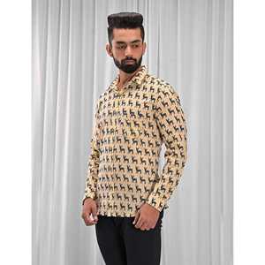 Camisa de Moda Masculina 100% Algodón Estampada con Diseños Florales y de Puntos, Casual, Manga Larga, Suministro ODM/OEM, Opciones de Tela Popelina Oxford - Product Image 3