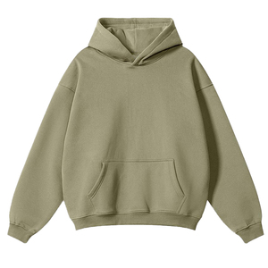 Personalizado de alta calidad suave de algodón polar con capucha Puff estampado liso de gran tamaño pesado 345GSM sudaderas con capucha hombres - Product Image 1