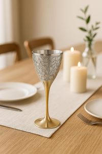 Cáliz de Latón Hecho a Mano, Copa de Vino Premium Moderna Dorada de 1000 ml, Ecológica para Hogar, Bar, Exterior y Decoración - Product Image 4