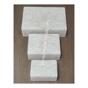 New Classic Luxurious Premium Quality Marble Inlay <b>Box</b> With Mother Of Pearl Sea Shell Design <b>Floral</b> Art For Jewelry Storage <b>Box</b> - Product Image 5