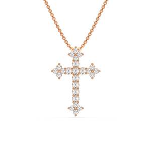Colgante de Cruz con Diamante Natural de 0.59 CT en Oro Macizo, Joyería Fina para Mujer, Collar de Fe, Regalo para Cumpleaños o Aniversario - Product Image 2