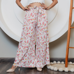 2025 hoa in <span class=keywords><strong>Viscose</strong></span> Palazzo quần cho phụ nữ rộng chân mùa hè phòng chờ quần với túi Trọng lượng nhẹ Boho thường mặc dưới - Product Image 1