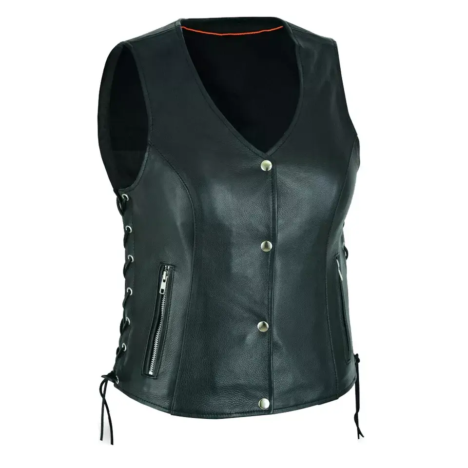 Women Genuine Leather Vest Winter Use Fashion Leather Vest For Sale Winter Wear New Arrival Leather Vest By Hasnain Products