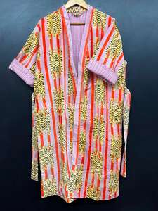 Veste de Kimono Boho en Velours Imprimé Tigre de Luxe Unisexe Taille Libre pour Femme, Robe de Chambre de Mariée en Dentelle, Décoration d'Été, Hiver - Product Image 3