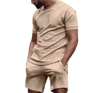 Trajes de playa de verano 2024, conjunto informal de 2 piezas para hombre, camisa de manga corta + Pantalones cortos, pantalones cortos holgados estampados con cintura elástica, trajes - Product Image 3