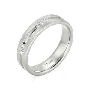 Jeulia Sterling Silver Men's Round Cut Fashion Band <b>Ring</b> - Product Image 2