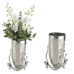 Vase à fleurs en laiton et fer forgé fait à la main, design moderne, pour mariage, bureau, salon, pot avec motif de feuilles, fournisseur en gros - Product Image 3