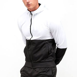 Sweat-shirts à fermeture éclair intégrale pour hommes, polyester, polaire technique, rayé, vêtements de sport, jogging, sweat-shirts pour hommes, streetwear - Product Image 2