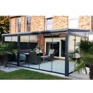 Moderner Glas Veranda Aluminium rahmen Vier-Jahreszeiten-Wintergarten mit Glass chiebetür