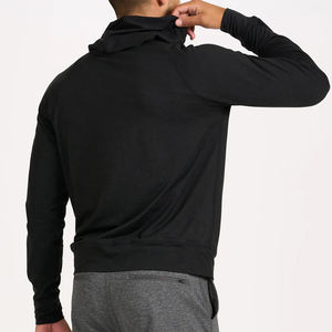Sweat à capuche demi-zip pour hommes sweats à capuche en bambou pour hommes sweats personnalisés avec capuche en coton biologique Jersey pull à capuche pour hommes - Product Image 3