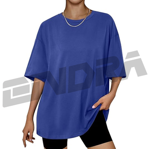 T-shirts surdimensionnés pour femmes avec épaules tombantes manches courtes haut baggy décontracté à la mode tissu doux coupe décontractée style confortable parfait - Product Image 2