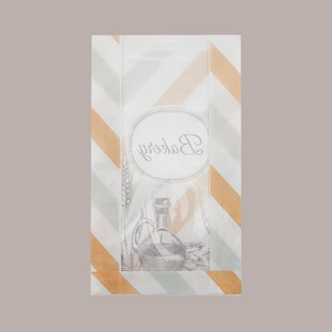 Classic Style White Greaseproof Kraft <b>Paper</b> Bag with Window 21x31 cm for Baked Goods Cakes Sugar 1000 Pieces Industrial Use - Product Image 2